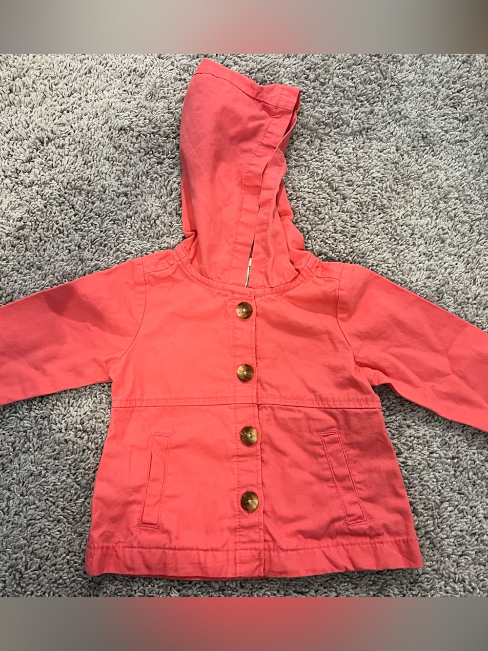 Carter's Coral Hooded Button-Front Jacket